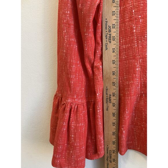 Marc Bouwer Unlimited Women’s Blouse Mesh Bell Sleeve Top Red Size Large - Picture 5 of 9